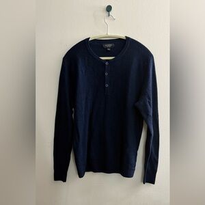 Nordstrom Men’s Merino‎ Wool Henley Sweater Blue Large